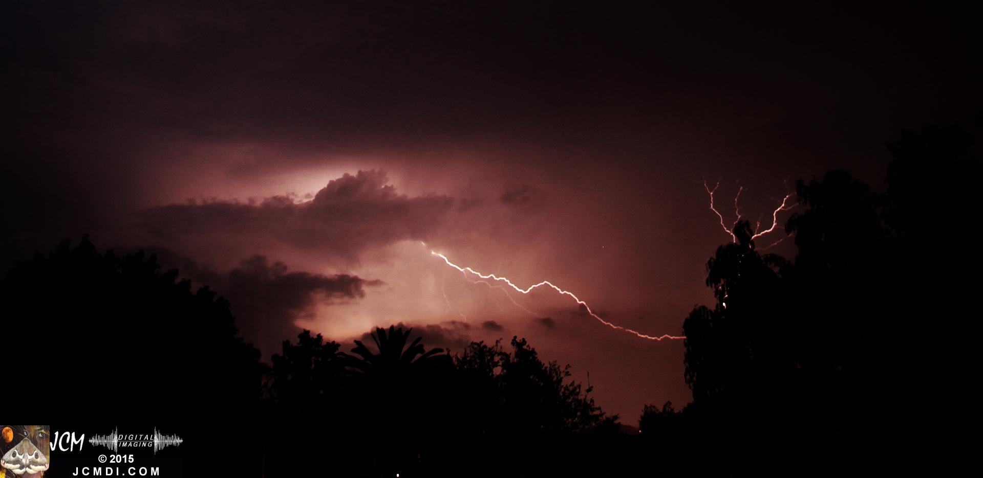 Long exposure lightning image from March 18 2015 Santa Clarita JCMDI.COM